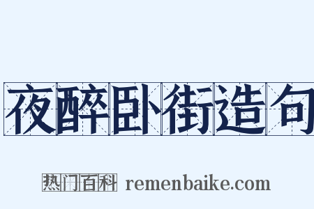 夜醉卧街造句是什么意思的图片